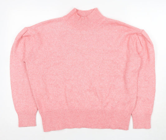 Marks and Spencer Women's Pink High Neck Pullover Jumper M