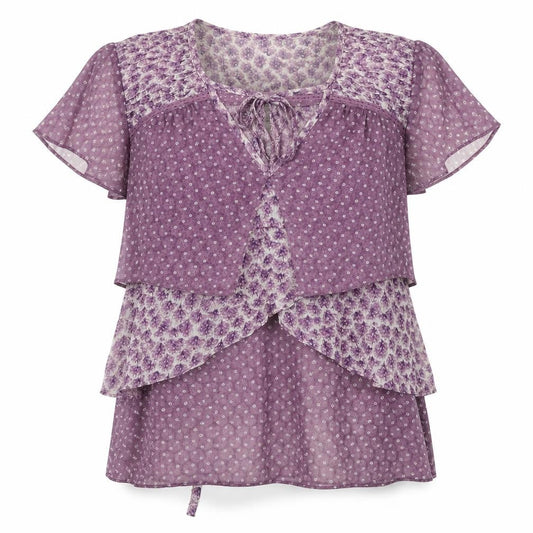 Front view of Betty Jackson Black Women's Purple Tunic Blouse, size 12
