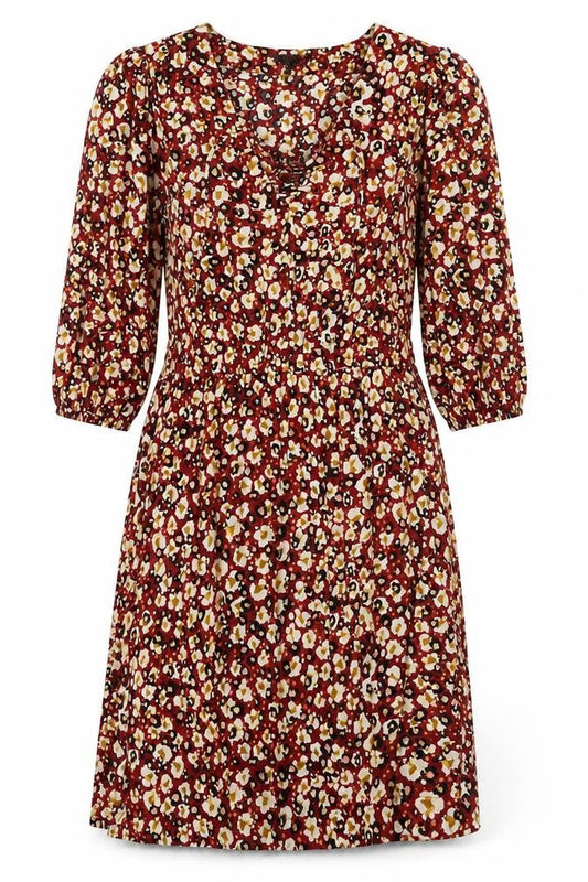 Next Women's Multicoloured Floral A-Line Dress Size 12