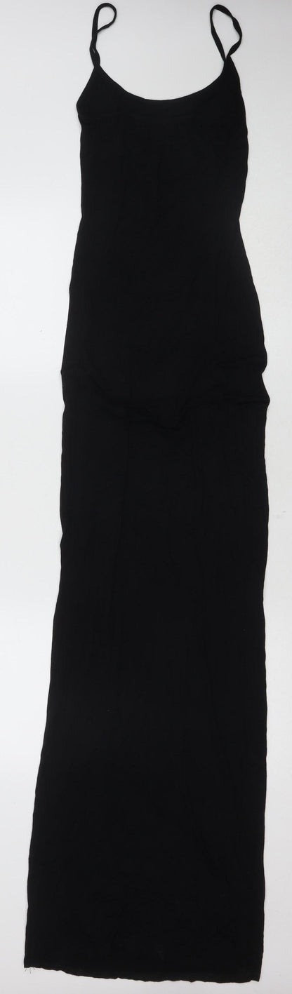 PRETTYLITTLETHING Women's Black Slip Dress Size 8