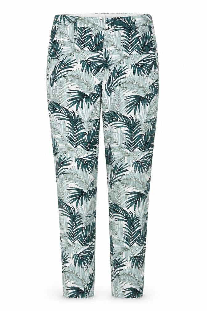H&M Women's Green Floral Trousers Size 6
