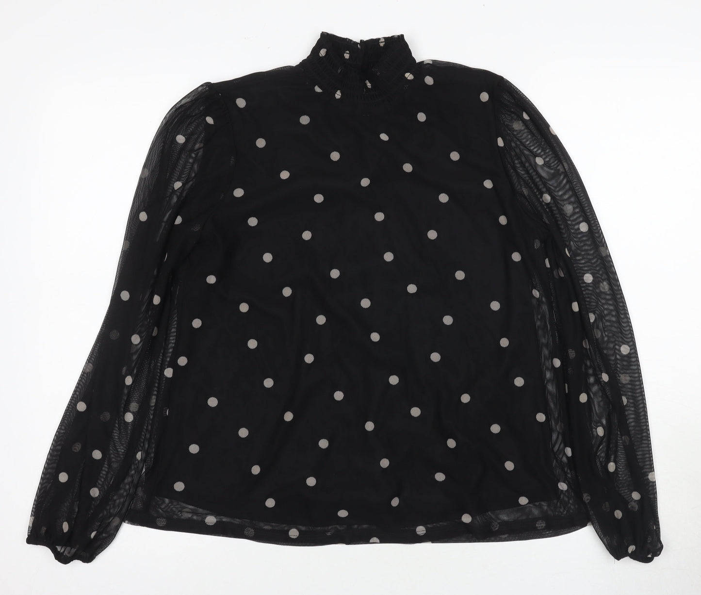 Principles Women's Black Polka Dot Blouse, Size 12