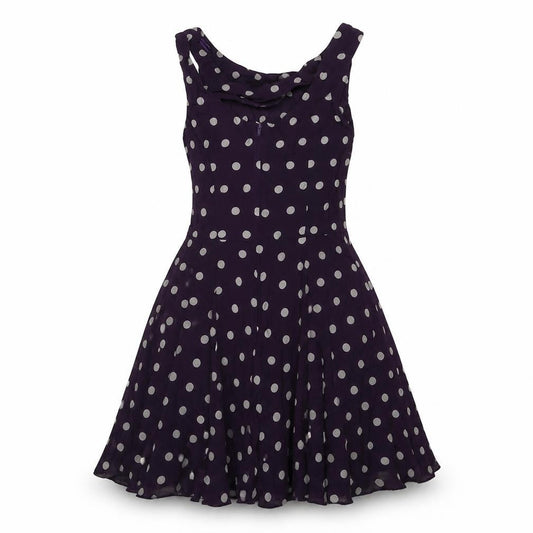 Apricot Women's Asymmetric Polka Dot A-Line Dress XS