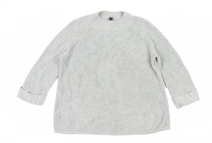 Gap Women's Grey Chunky Knit Pullover Jumper L