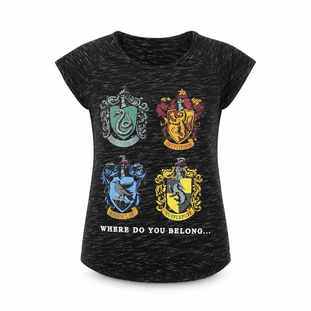 Harry Potter Women's Black Graphic T-Shirt, Size 8