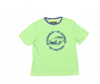 Additional front view of St. George by Duffer boys’ green graphic t-shirt 7-8 years