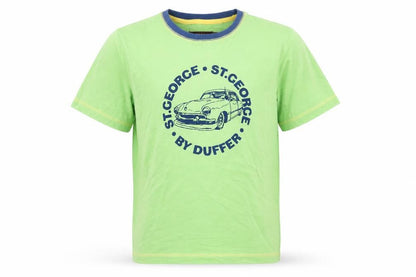 Front view of St. George by Duffer boys’ green graphic t-shirt 7-8 years