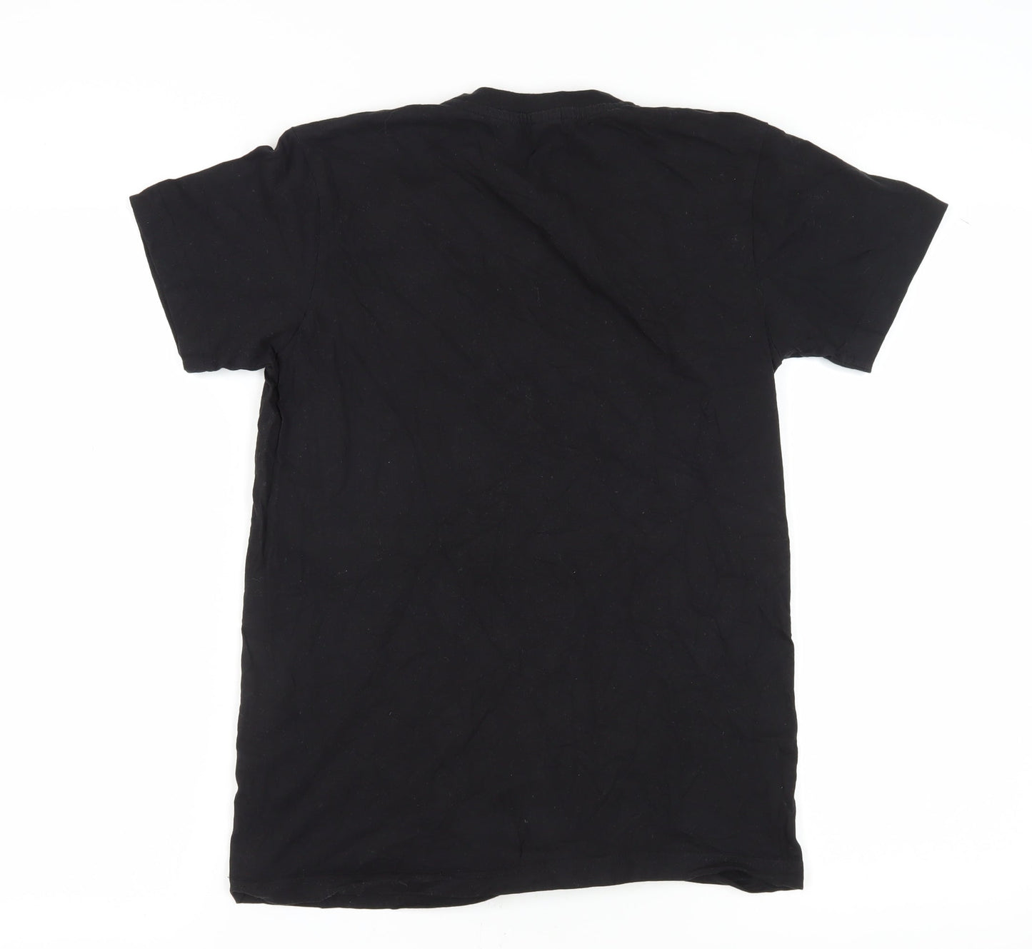 Teemania Black Cartoon T-Shirt, M Unisex Adults
