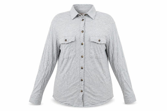 Boden Women's Grey Button-Up Long Sleeve Shirt