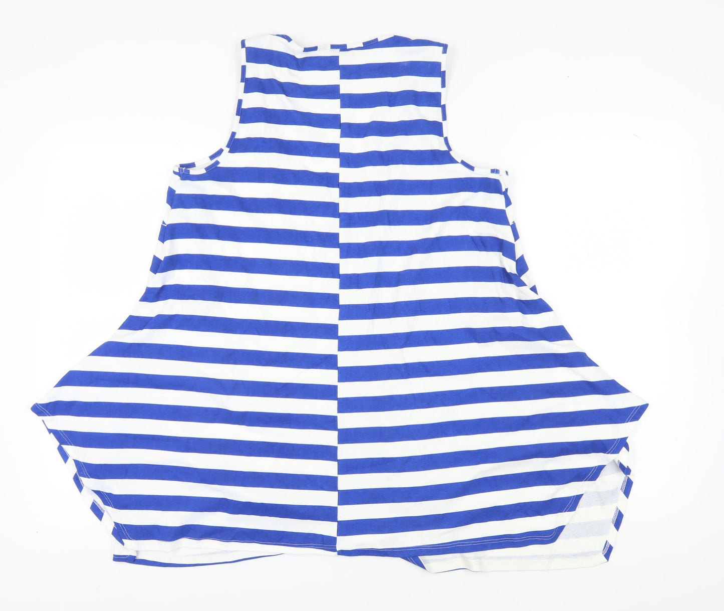 Marina Kaneva Women's Blue Plus Size Striped Tank Top