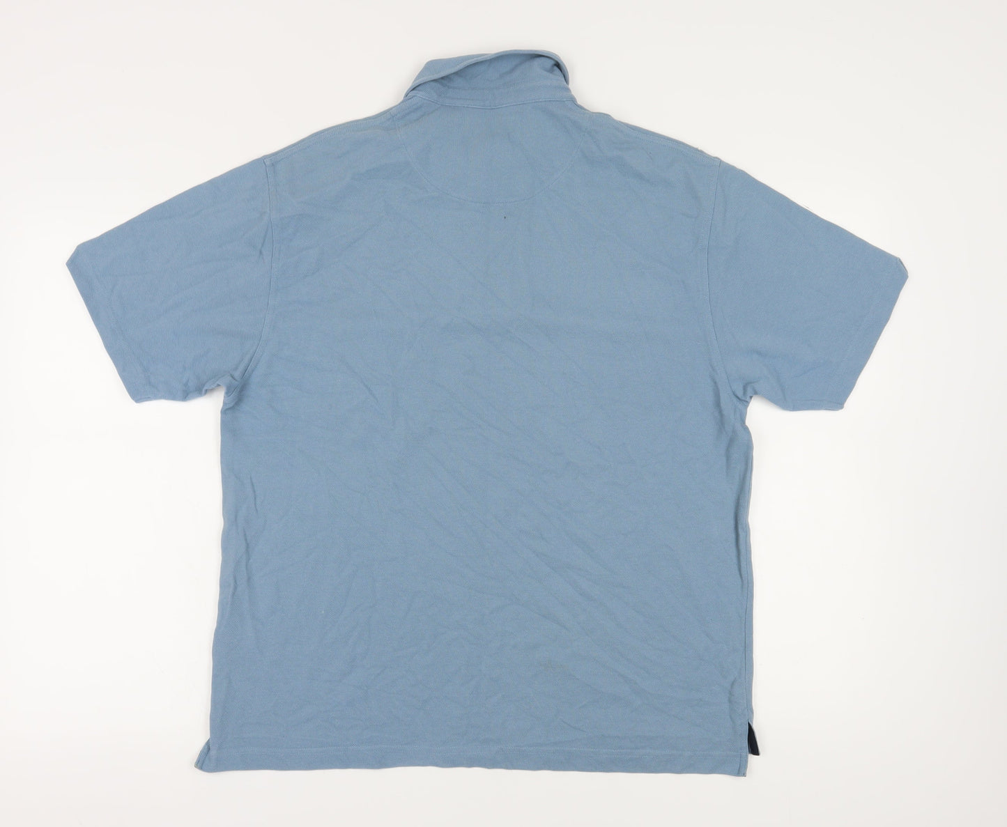 Marks and Spencer Men's Blue Polo Medium Short Sleeve