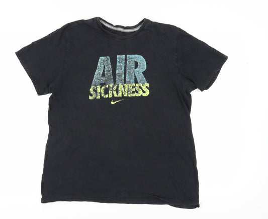 Nike Men's Medium Black Graphic Print T-Shirt