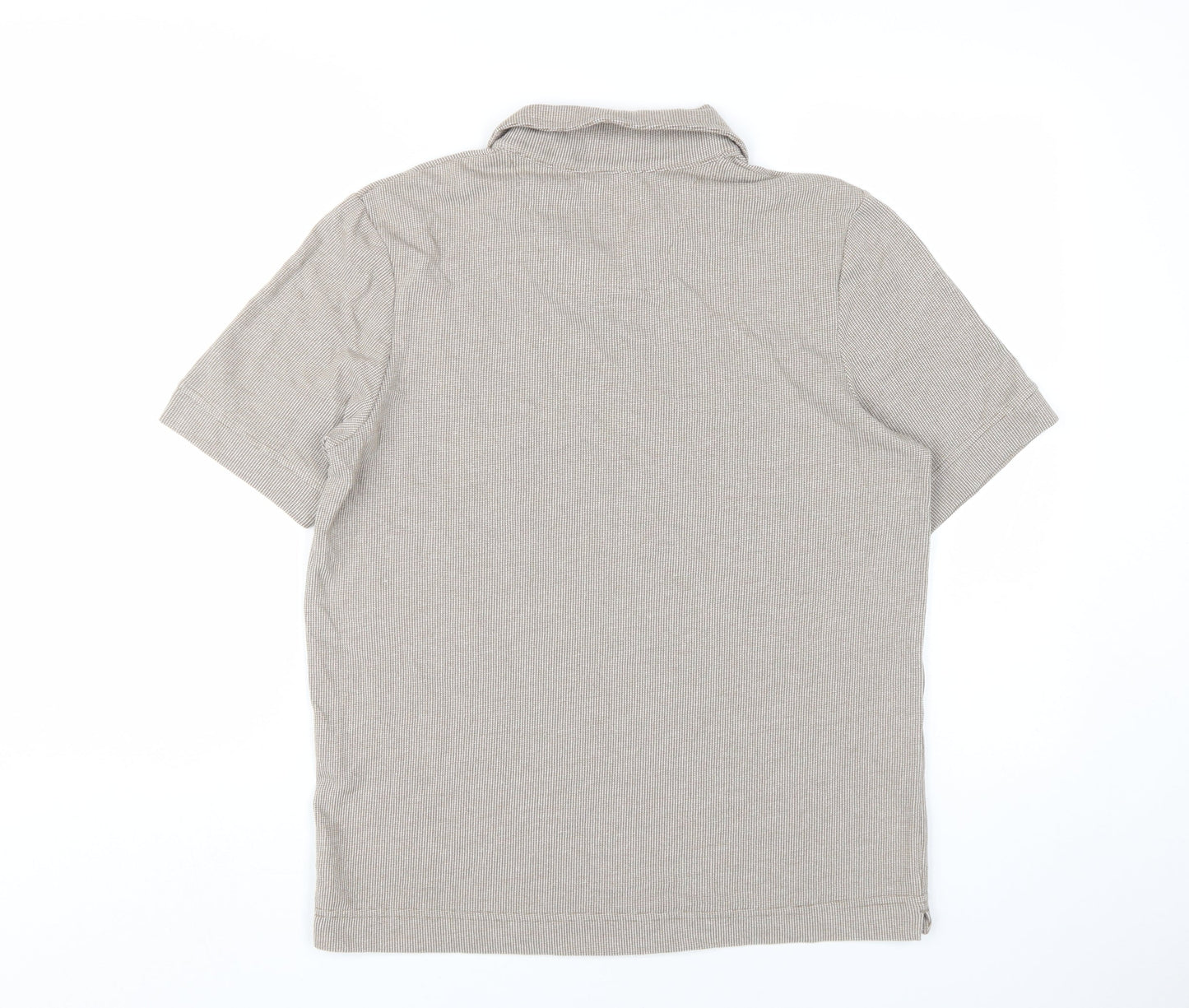 Next Men's Beige Polo Shirt Size S Regular Fit Short Sleeve