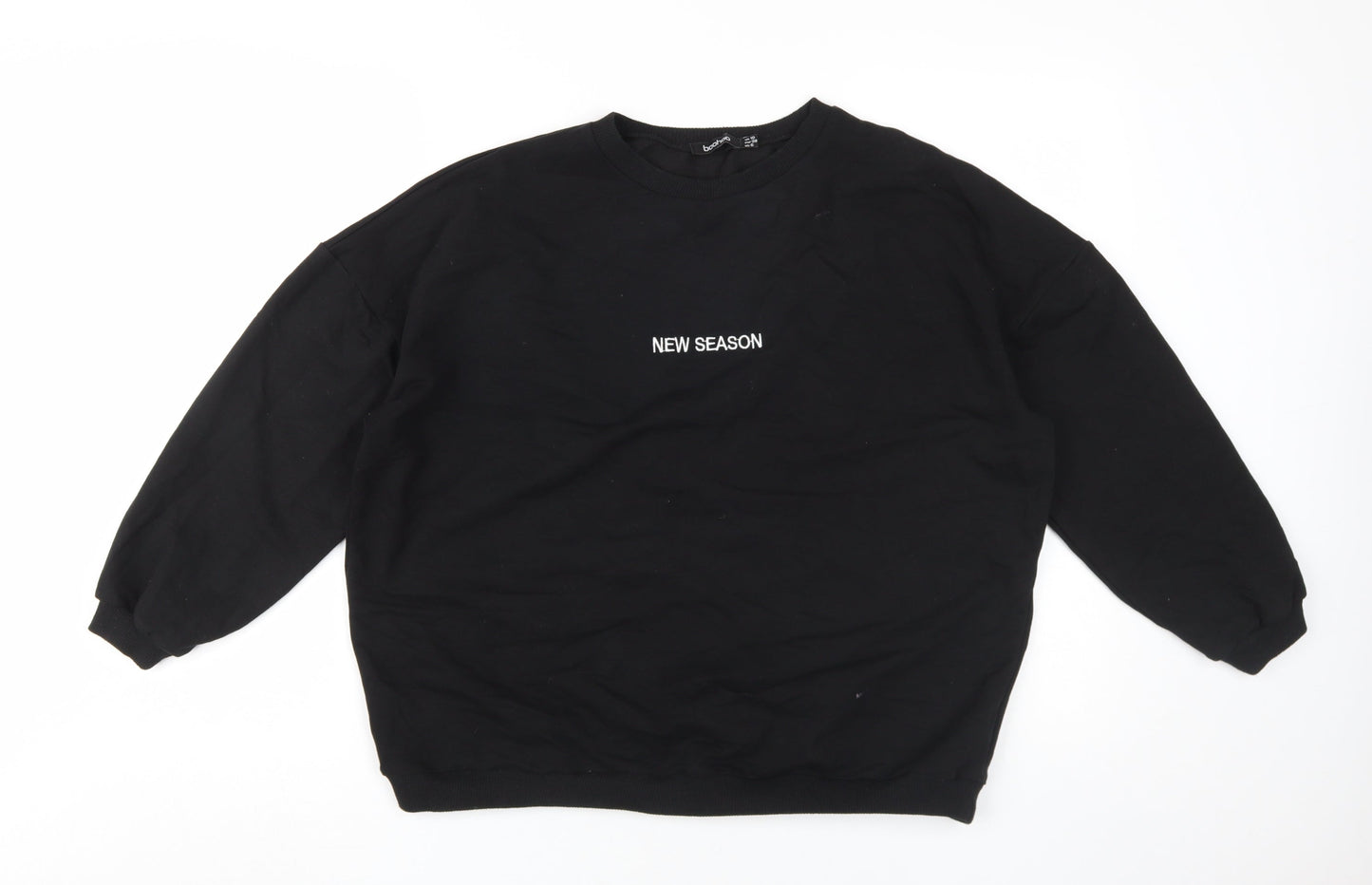 boohoo Women's Black Pullover Sweatshirt Size 10