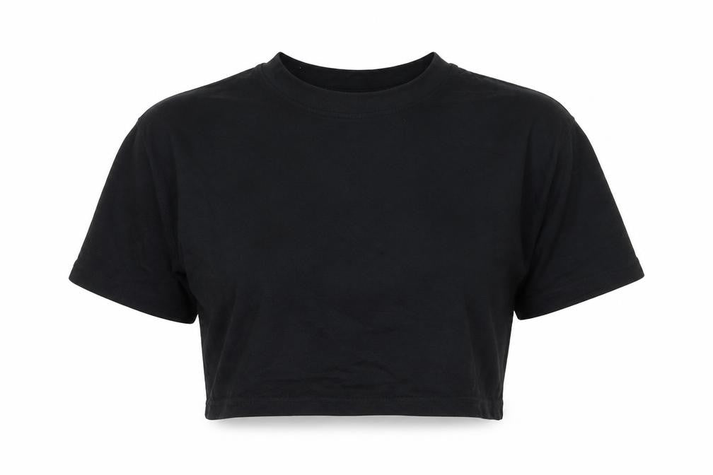 Zara Women's Black Cropped T-Shirt Size 10