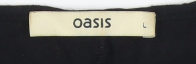 Oasis Women's Black Basic Blouse Size L