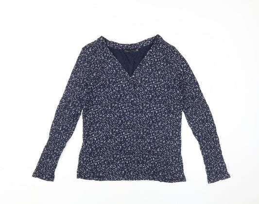 Marks and Spencer Women's Blue Floral Blouse Size 12