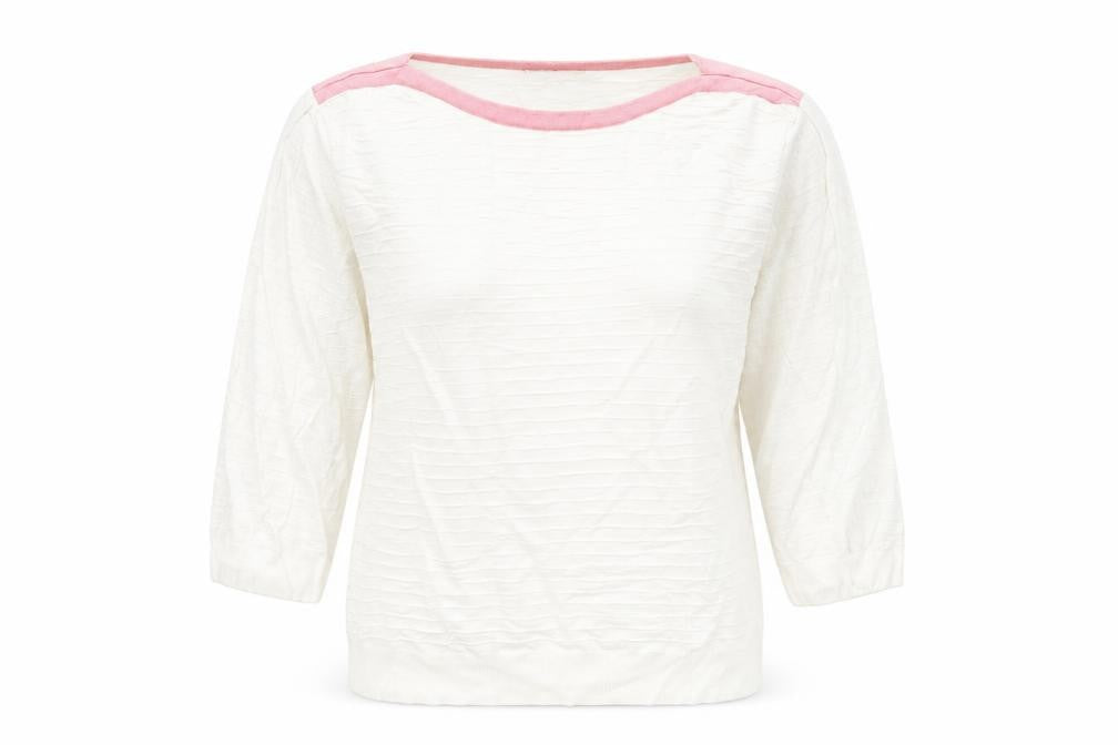 Mudflower Women's Ivory Jumper L 3/4 Sleeve
