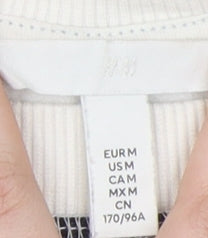 H&M Womens Striped Pullover Sweatshirt M, Black/White
