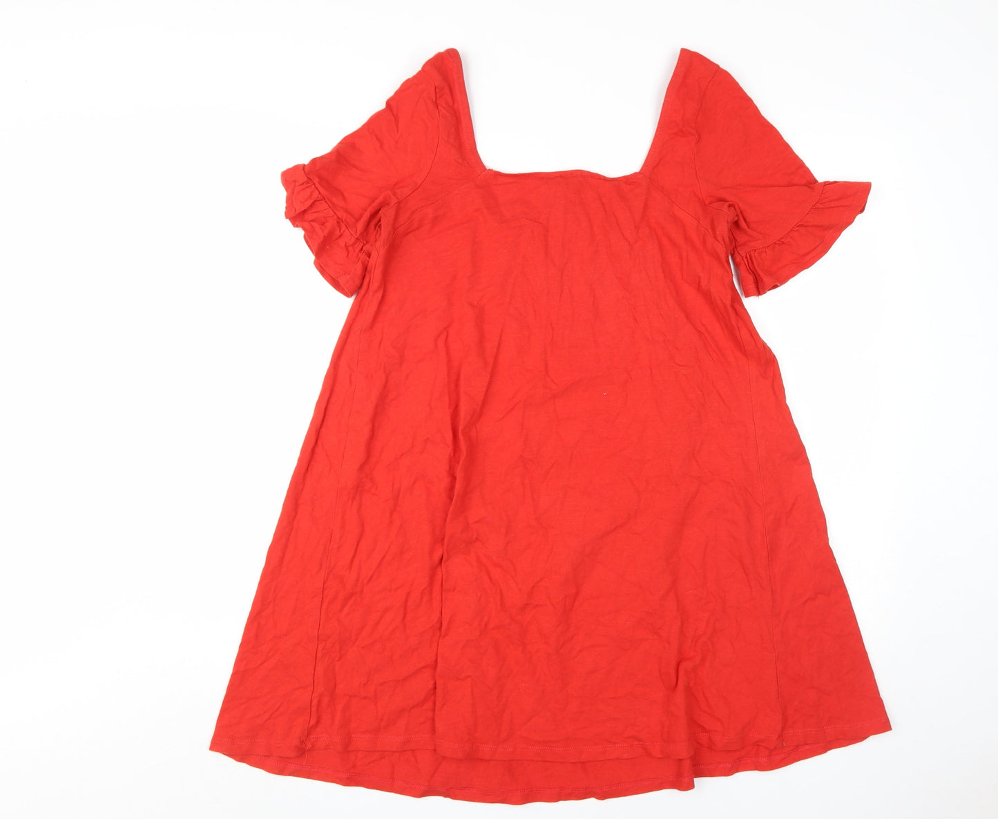 ASOS Women's Red Dress Size 12 with Square Neck