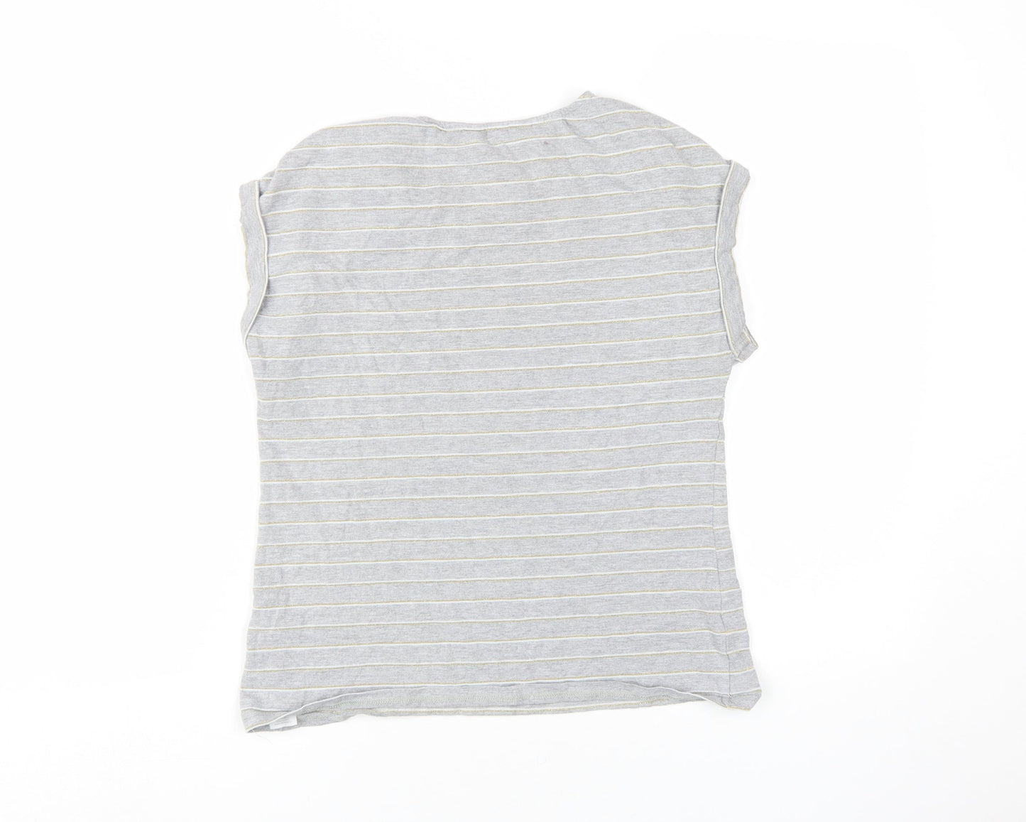 Dorothy Perkins Grey Striped Women's Size 10 T-Shirt