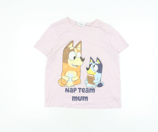 George Girls Pink Bluey Graphic T-Shirt, Size 8-10 Years
