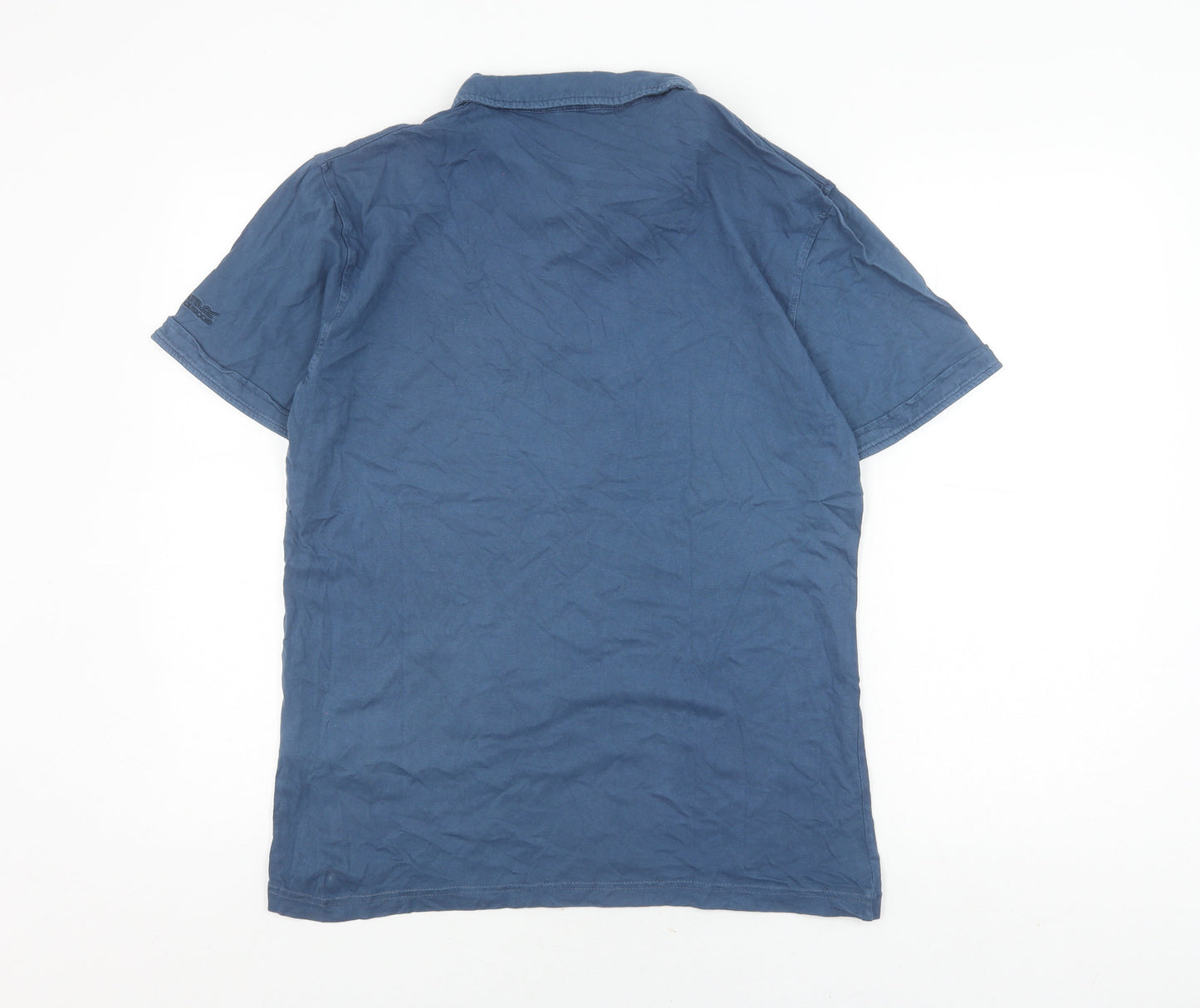 Regatta Men's Blue Cotton Polo Shirt, Size M, Short Sleeve