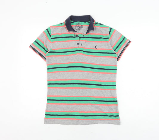Bluezoo Boys Multicoloured Striped Polo, Age 11-12 Years
