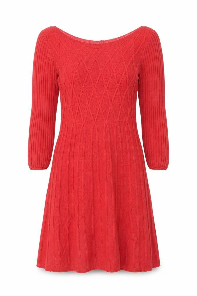 Monsoon Women's Red Cable-Knit Jumper, Size S