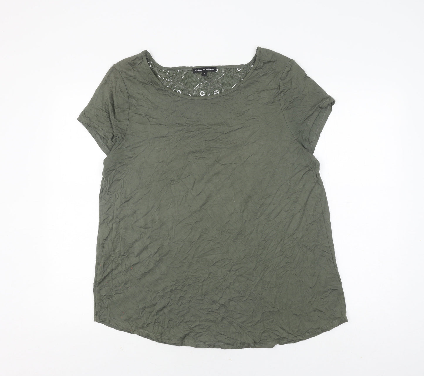 Cable & Gauge Women's Green XL Blouse Short Sleeve