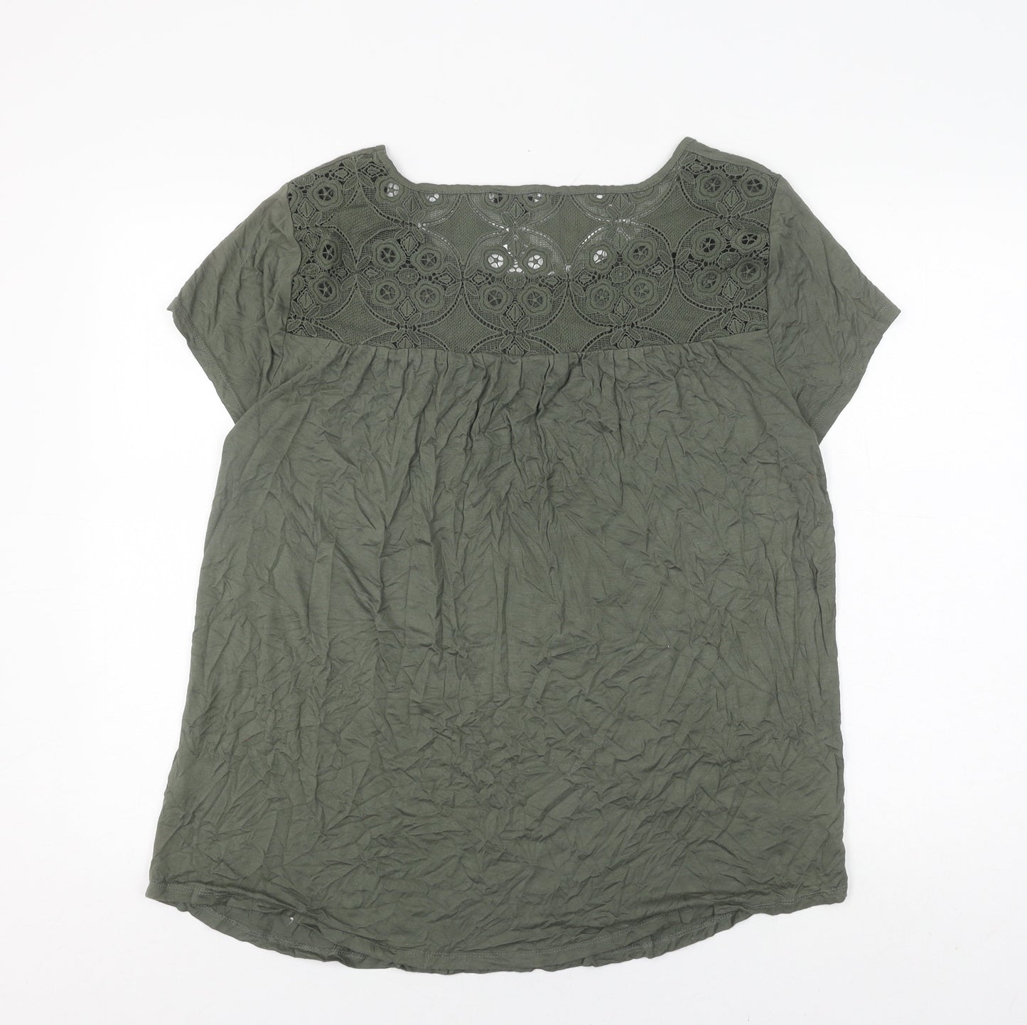 Cable & Gauge Women's Green XL Blouse Short Sleeve