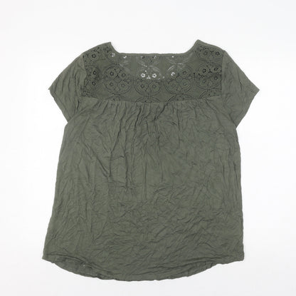 Cable & Gauge Women's Green XL Blouse Short Sleeve