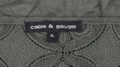 Cable & Gauge Women's Green XL Blouse Short Sleeve