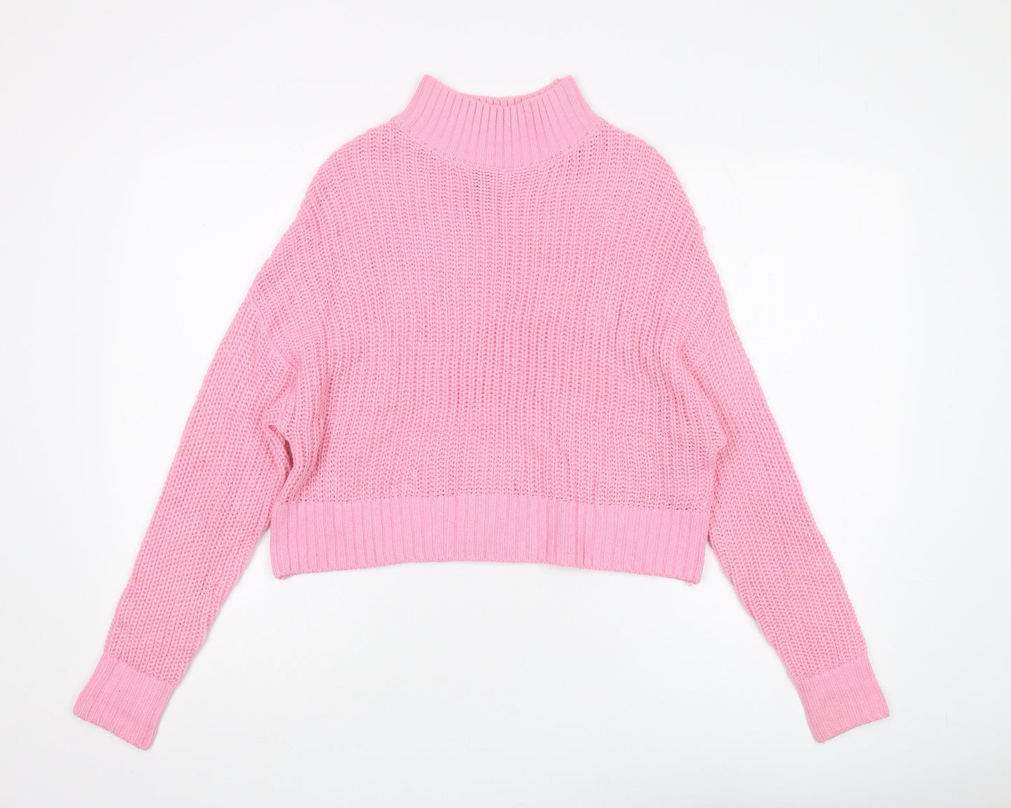 H&M Women’s Pink Mock Neck Pullover Jumper XS