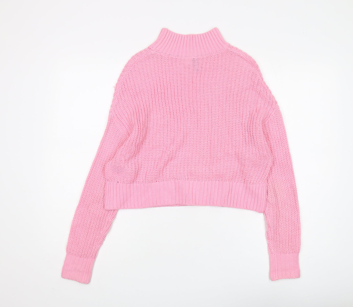 H&M Women’s Pink Mock Neck Pullover Jumper XS