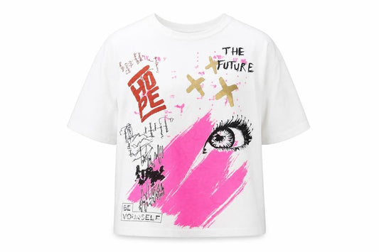 Carpe Diem Women's White Graphic T-Shirt, M, Casual Art Style