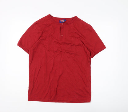 Lee Womens Cooper Red Basic Henley T-Shirt S