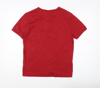 Lee Womens Cooper Red Basic Henley T-Shirt S