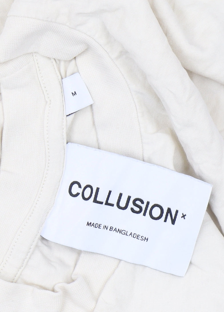 COLLUSION Men's Beige Cotton Crew Neck T-Shirt M