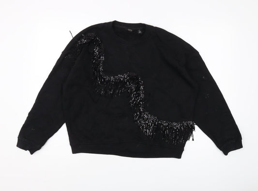 River Island Women's Black XS Pullover Sweatshirt