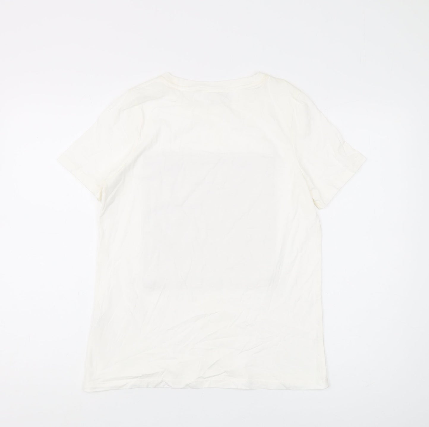 River Island Women's White T-Shirt Sz S Couture Design
