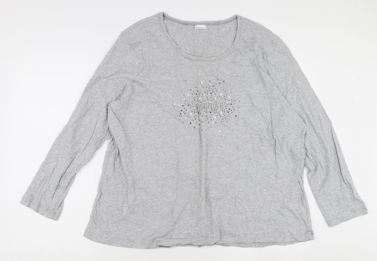 Damart Women's Grey Basic Long Sleeve T-Shirt 2XL