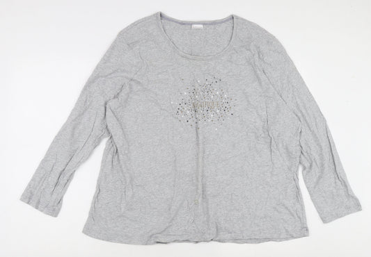 Damart Women's Grey Basic Long Sleeve T-Shirt 2XL