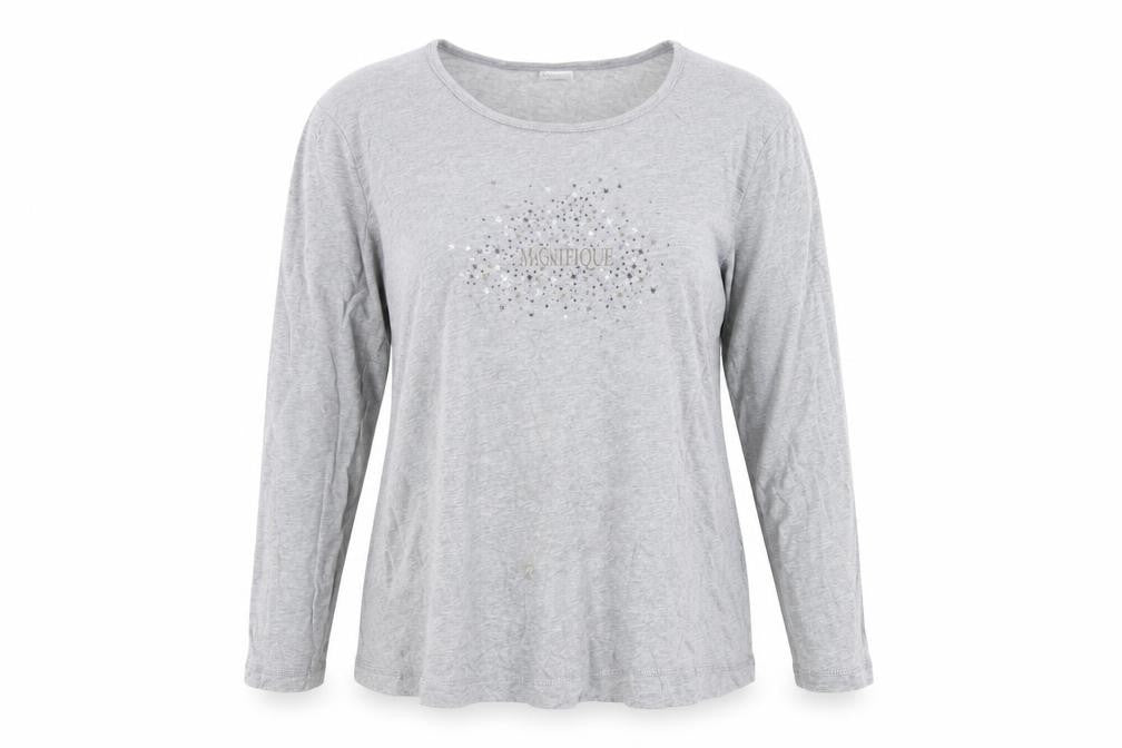 Damart Women's Grey Basic Long Sleeve T-Shirt 2XL