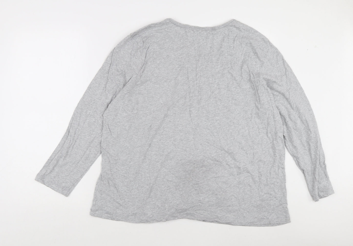 Damart Women's Grey Basic Long Sleeve T-Shirt 2XL