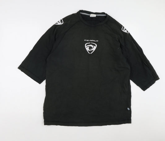 The Realm Men's Black L Cotton T-Shirt