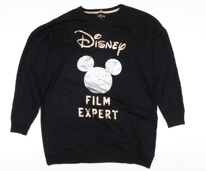 Preloved Disney Women's Black Pullover Sweatshirt S - Front