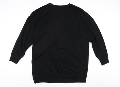 Preloved Disney Women's Black Pullover Sweatshirt S - Back