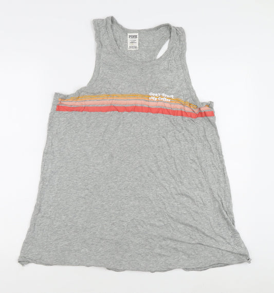 Victoria's Secret PINK Women's Grey L Tank Top Casual