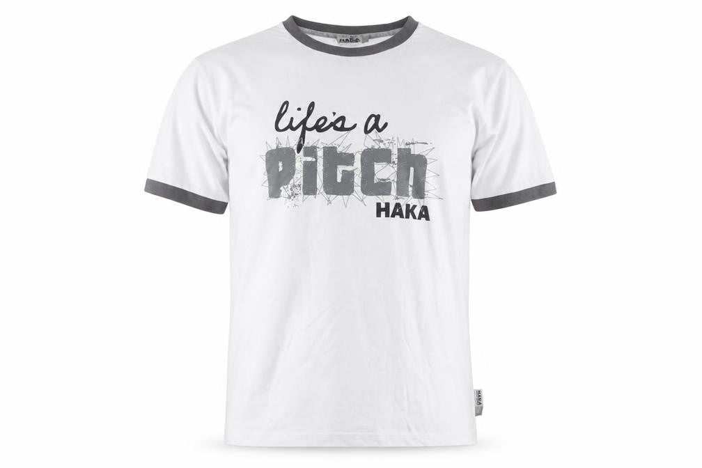 Haka Men's White Graphic Print T-Shirt, Size M